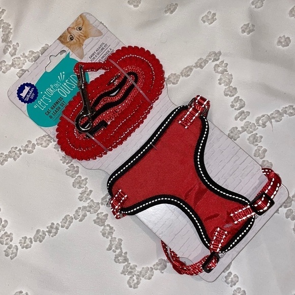 Red Pet Leash & Harness - Picture 1 of 9